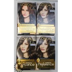 LOT OF 4 ASSORTED LOREAL PARIS HAIR DYE