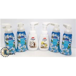 LOT OF 6 ASSORTED HAND SOAP