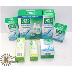 LOT FO ASSORTED PUREMOIST AND BIOTRUE SOLUTIONS