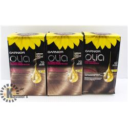 LOT OF 3 GARNIER OLIA OIL POWDER 7G DARK GREEN