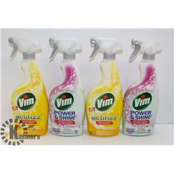 BAG OF ASSORTED VIM SPRAY CLEANER