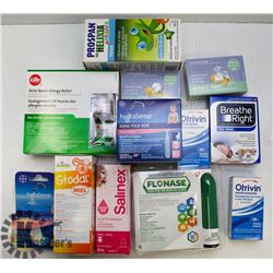 BAG OF ASSORTED ALLERGY AND SICK MEDICINE
