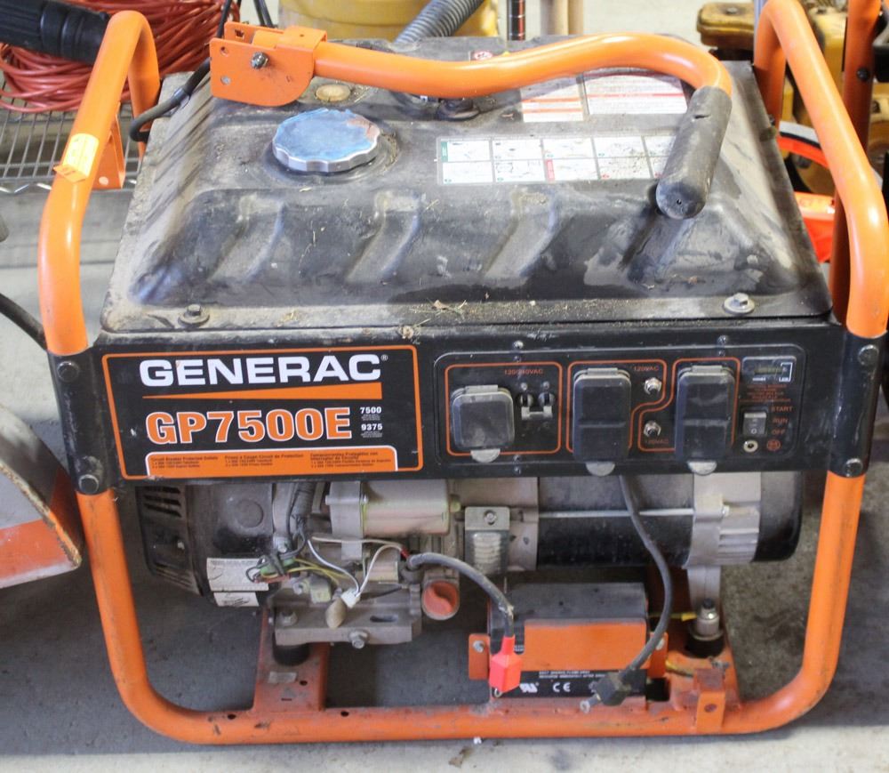 GENERAC GENERATOR GP7500E 7500 WATTS 177.2 HRS