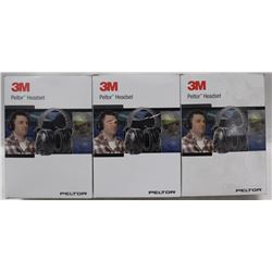 LOT OF THREE PELTOR HEADSETS BY 3M