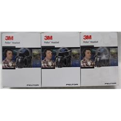 LOT OF THREE PELTOR HEADSETS BY 3M