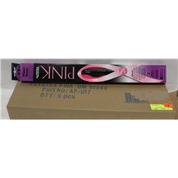 CASE OF 6 NEW 17" PINK WIPER BLADES