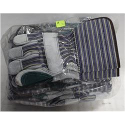 12 PAIRS LEATHER WORK GLOVES, SHORT GAUNTLET