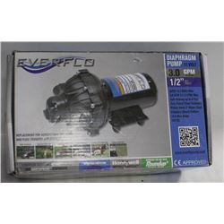 EVERFLO DIAPHRAGM PUMP. 12V. 3 GPM. 1/2” PORTS