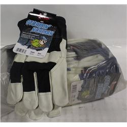 12 PAIRS STORMIN NORMAN INSULATED LEATHER GLOVES