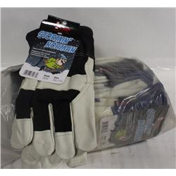 12 PAIRS STORMIN NORMAN INSULATED LEATHER GLOVES