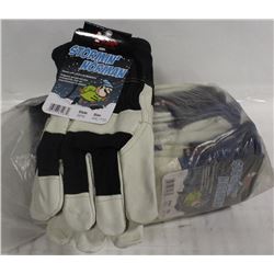 12 PAIRS STORMIN NORMAN INSULATED LEATHER GLOVES