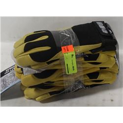 6 PAIR OF INSULATED LEATHER WORK GLOVES