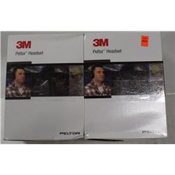LOT OF 2 PAIR PELTOR HEADSET HEARING PROTECTION