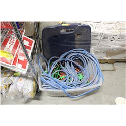 TOTE OF EXTENSION CORDS.