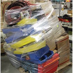LARGE PALLET OF ASSORTED TOOLS, SHOP SUPPLIES &