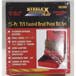25 PC DRILL BITS 1/8" - 1/2" IN METAL INDEX