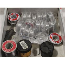 BOX FULL OF SOLDER / 23 ROLLS & FLUX