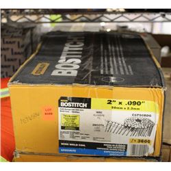 CASE OF BOSTITCH 2" X 0.090"WIRE WELD COIL NAILS