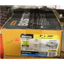 CASE OF BOSTITCH 2" X 0.090"WIRE WELD COIL NAILS