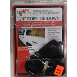 LOT OF 3 QUICKIE 1/4" ROPE TIE-DOWNS