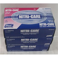 3 BOXES OF NITRI-CARE GLOVES SIZE SMALL