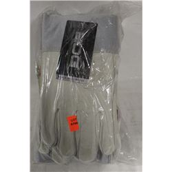 12 PAIR LEATHER WORK GLOVES SIZE LARGE