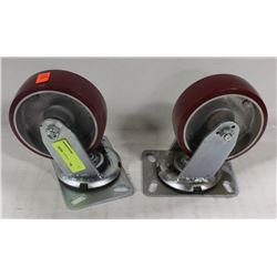 PAIR OF 6" SWIVEL CASTORS