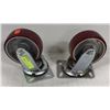 Image 1 : PAIR OF 6" SWIVEL CASTORS