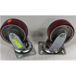 PAIR OF 6" SWIVEL CASTORS