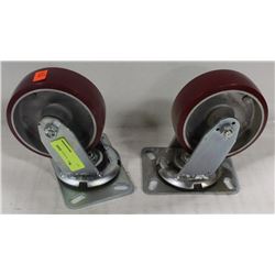 PAIR OF 6" SWIVEL CASTORS