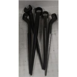 LOT OF 5 ASSORTED SPUD WRENCHES