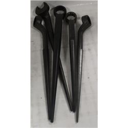 LOT OF 5 ASSORTED SPUD WRENCHES