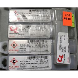 LOT OF VARIOUS SIZED BLACK & GOLD DRILL BITS