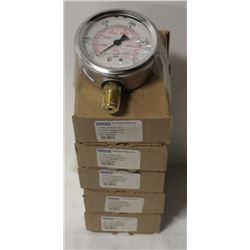 LOT OF 5 PRESSURE GAUGES: RANGE 5000PSI/KPA,