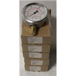 LOT OF 5 PRESSURE GAUGES: RANGE 5000PSI/KPA,