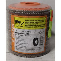 10 ENDUROFLEX 4-1/2" X 7/8" GRADE 80 FLAP DISCS