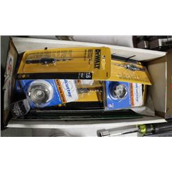 BOX OF ASSORTED NEW DRILL BITS & MORE