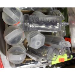 BOX OF VARIOUS SIZED BITS, CUTTERS & MORE