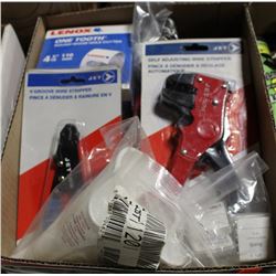 BOX OF VARIOUS NEW TOOLS & MORE