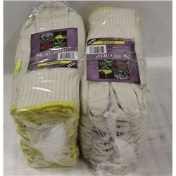 BUNDLE OF 24 PAIR SURE GRIP COTTON WORK GLOVES