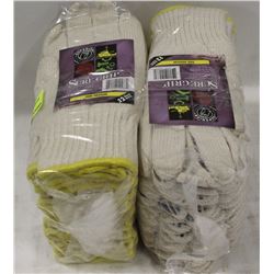 BUNDLE OF 24 PAIR SURE GRIP COTTON WORK GLOVES