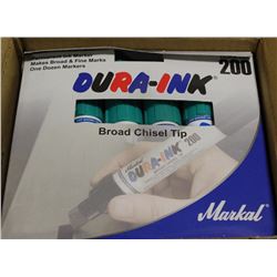 CASE OF DURA-INK 200 BROAD CHISEL TIP MARKERS