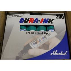 CASE OF DURA-INK 200 BROAD CHISEL TIP MARKERS