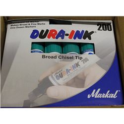 CASE OF DURA-INK 200 BROAD CHISEL TIP MARKERS