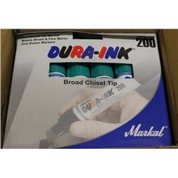CASE OF DURA-INK 200 BROAD CHISEL TIP MARKERS