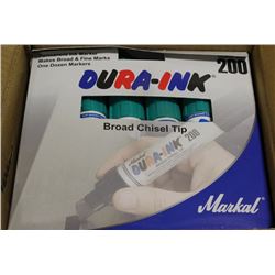 CASE OF DURA-INK 200 BROAD CHISEL TIP MARKERS