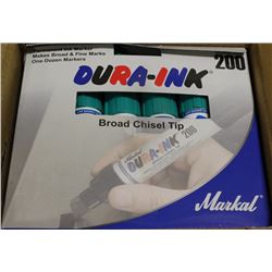 CASE OF DURA-INK 200 BROAD CHISEL TIP MARKERS