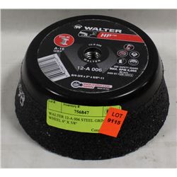 WALTER 12-A 006 STEEL GRINDING WHEEL, 6" X 5/8"
