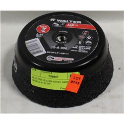 WALTER 12-A 006 STEEL GRINDING WHEEL, 6" X 5/8"