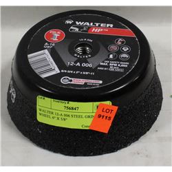 WALTER 12-A 006 STEEL GRINDING WHEEL, 6" X 5/8"